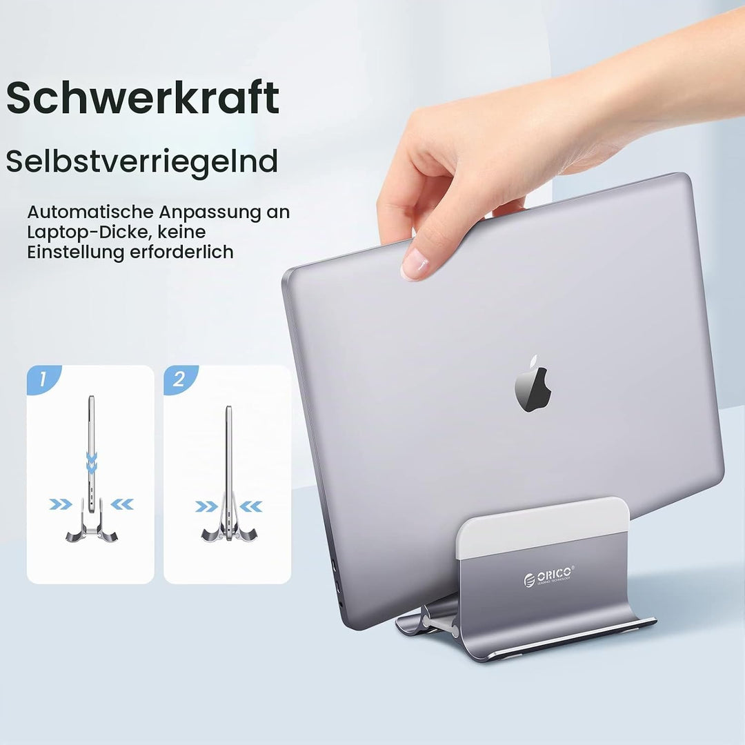 ORICO Vertikaler Laptop Ständer, Verstellbarer Laptop Halter Vertikal, Aluminium Notebook Halterung,
