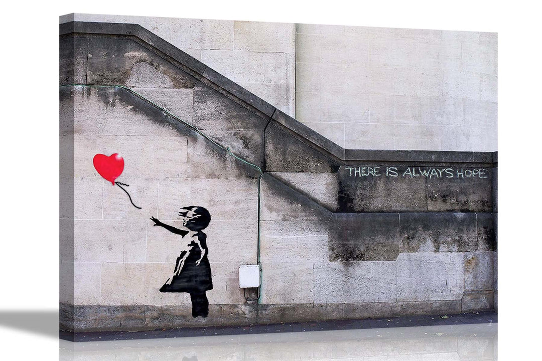 Leinwanddruck, Motiv "There is Always Hope by Banksy", inspirierendes Zitat, Wandkunst, Bilder, Heim