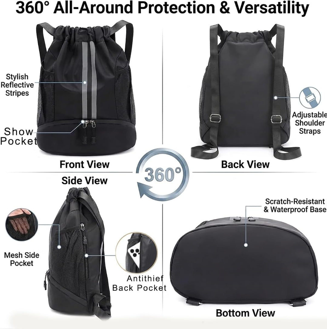 Sportrucksack mit Schuhfach - Wasserdichte Gym- und Trainingstasche für Damen & Herren - Ideal für F