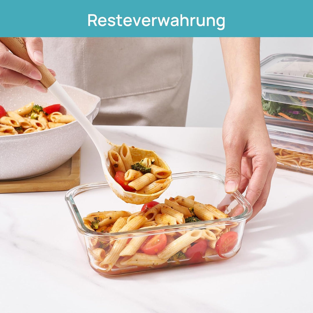 Vtopmart 3er-Pack Meal Prep Boxen Glas, 1035 ML Mealprepboxen für die Essensvorbereitung, Luftdicht