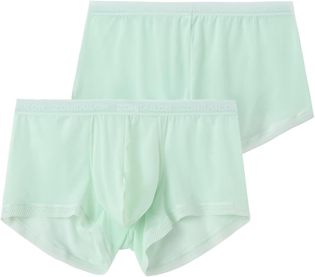 BIATWOWR Herren Shorts Unterwäsche Seide Transparent Boxer Shorts Männer Sexy Weiche Elastische Unte