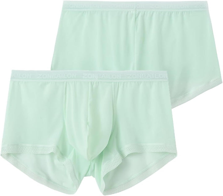 BIATWOWR Herren Shorts Unterwäsche Seide Transparent Boxer Shorts Männer Sexy Weiche Elastische Unte