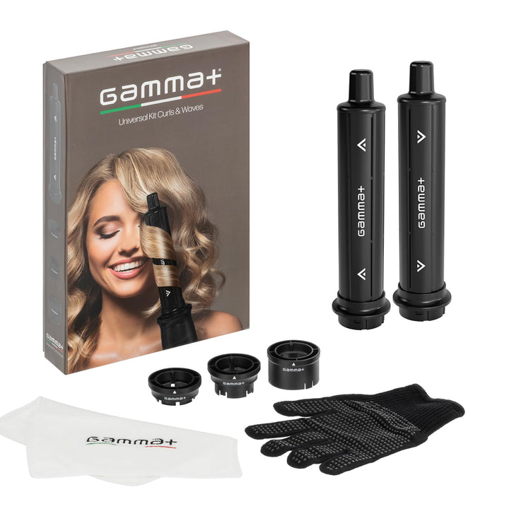 Gamma+ Lockenaufsatz-Set Curls & Waves | 2 Selbstaufrollende Zylinder für Locken und Wellen | Kompat
