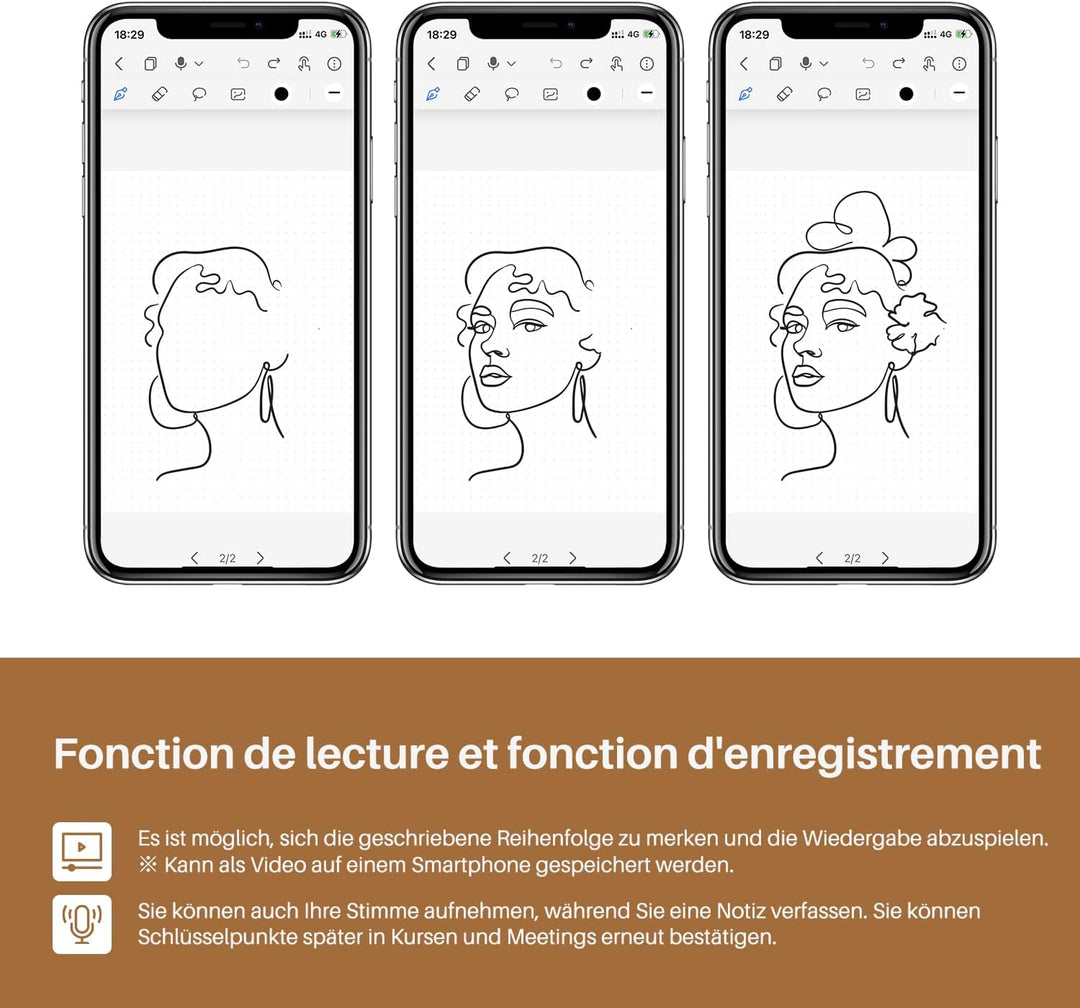 HUION Note X10 Grafiktablett für Laptop, Digital 2-in-1 Kabelloses Bluetooth Notizbuch, Elektronisch