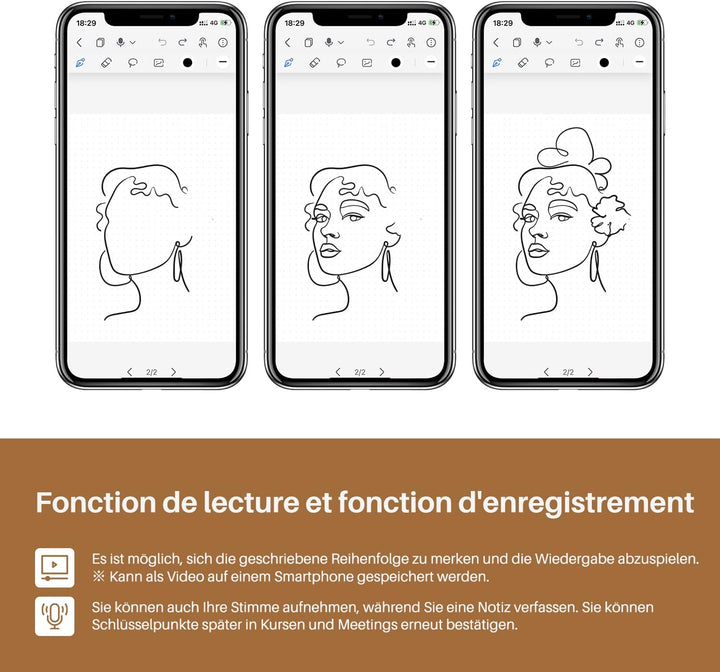 HUION Note X10 Grafiktablett für Laptop, Digital 2-in-1 Kabelloses Bluetooth Notizbuch, Elektronisch