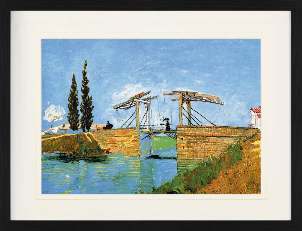 1art1 Vincent Van Gogh Poster Die Brücke Von Langlois Bei Arles Und Dame Mit Regenschirm, 1888 Gerah