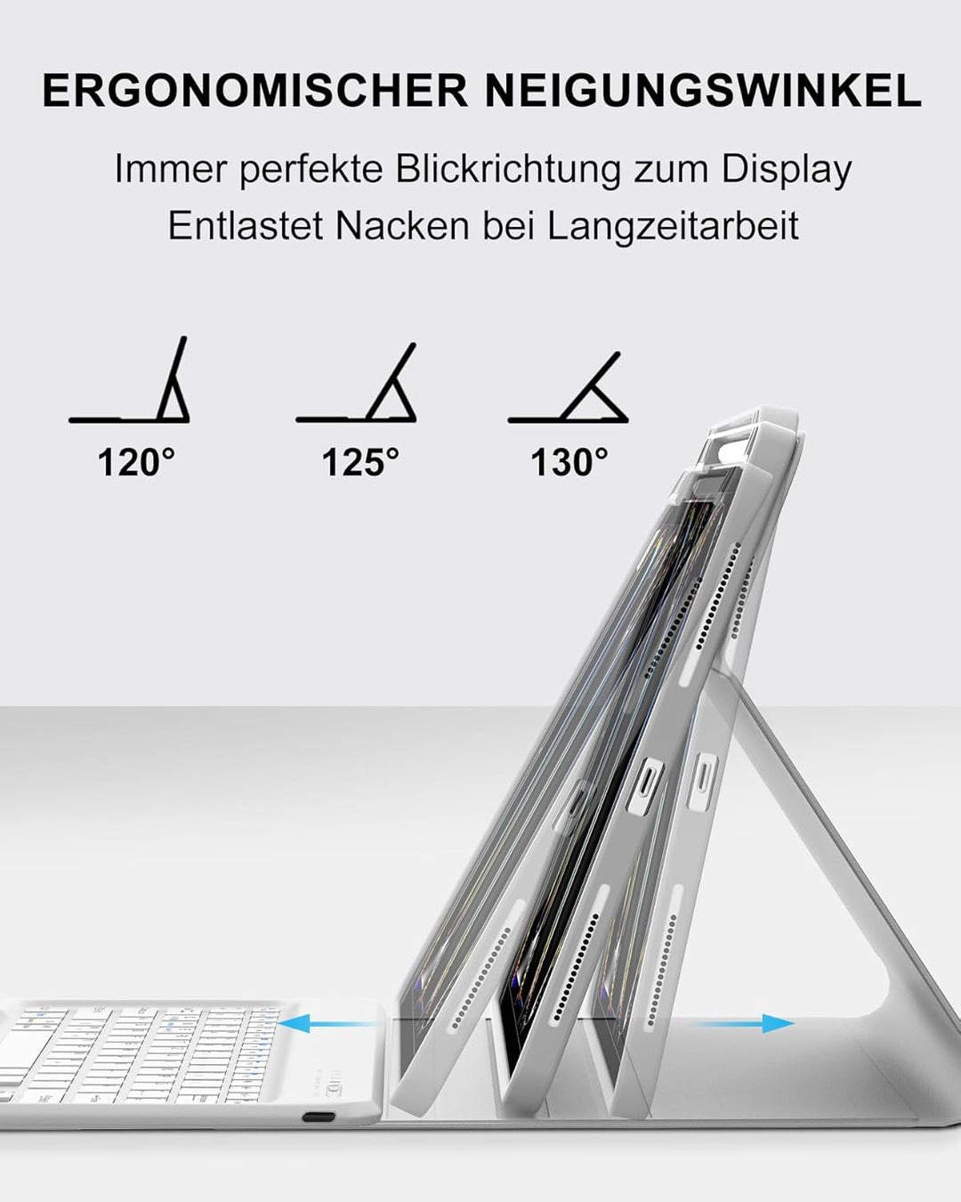 Hülle mit Tastatur für das iPad Pro 13" (2025 M5 A3360/A3361/A3362 & 2024 M4 A2925/A3007/A2926), Deu