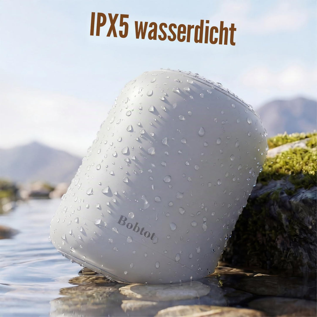 Bobtot Tragbarer Bluetooth Lautsprecher, kabellos, wasserdicht klein, mit 24 Stunden Akkulaufzeit, l