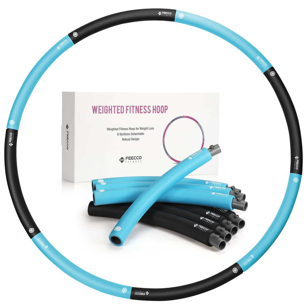 FEECCO Hula Hoop Reifen Erwachsene - hullahub Reifen zum Abnehmen Blau 1.0 kg, Blau 1.0 kg