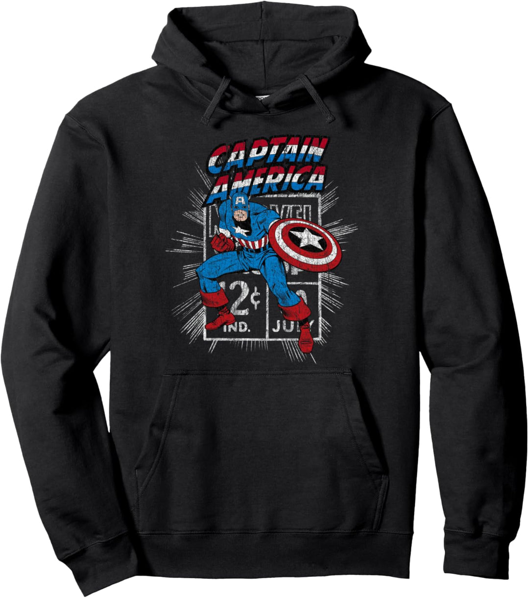 Marvel Captain America Marvel Comics Price Stamp Pullover Hoodie