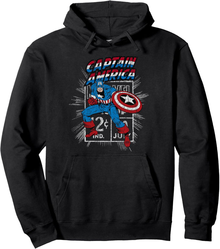 Marvel Captain America Marvel Comics Price Stamp Pullover Hoodie