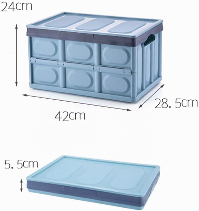 2 Stück Aufbewahrungsboxen mit Deckel Kisten Kunststoff Klappbox Stapelbar Transportbox Faltbare Con