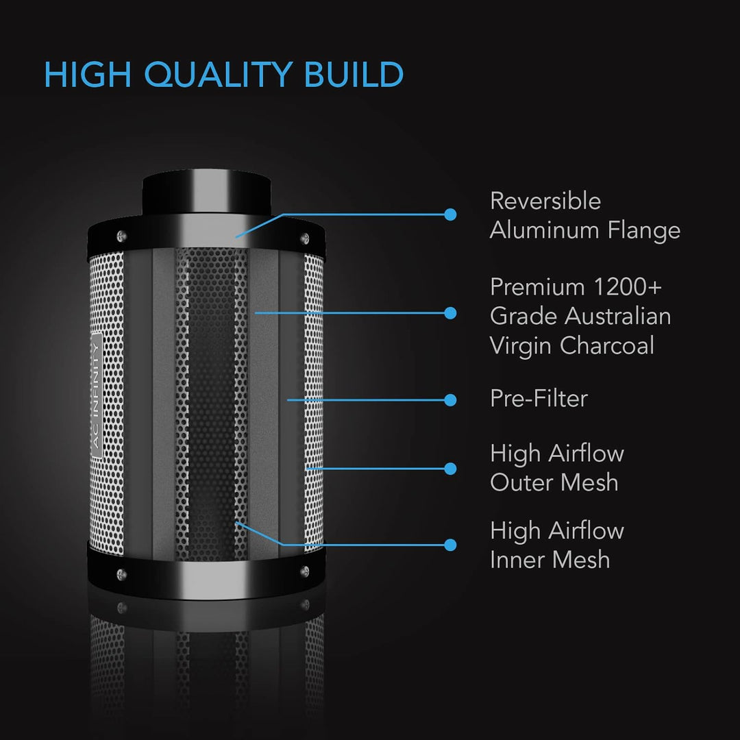 AC Infinity Aktivkohlefilter 300mm mit mit hochwertiger australischer Virgin-Kohle, für Inline-Rohrv
