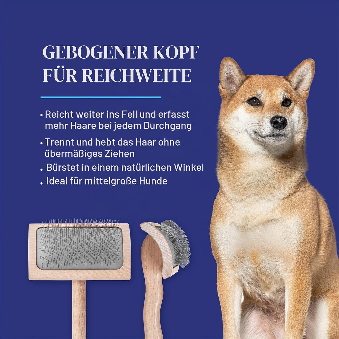 Chris Christensen Mark Vi Curved Back Medium Slicker for Pets Braun mittel, Braun mittel