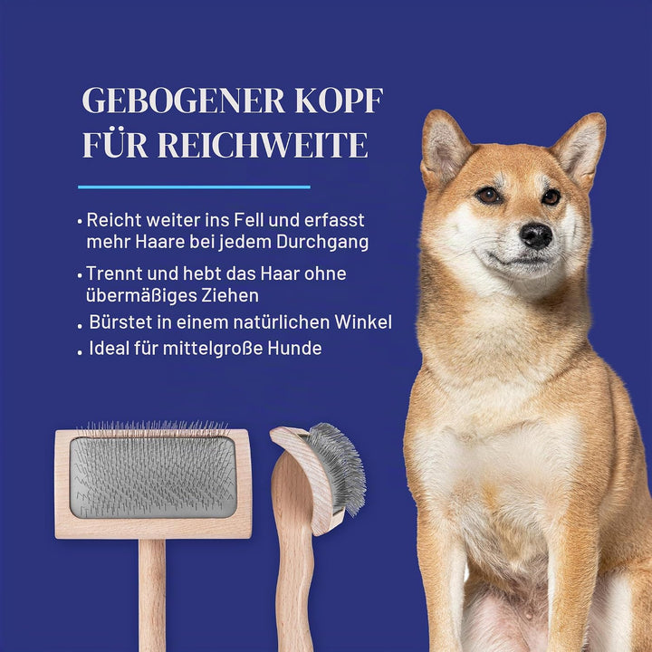Chris Christensen Mark Vi Curved Back Medium Slicker for Pets Braun mittel, Braun mittel