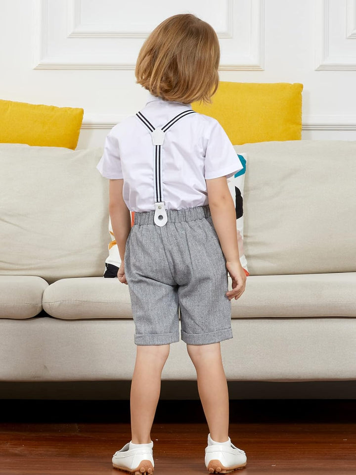 mintgreen Baby Junge Anzüge 2PCS Ostern Outfit Gentleman Hemd Hosen Satz mit Fliege Hosenträger 3-18