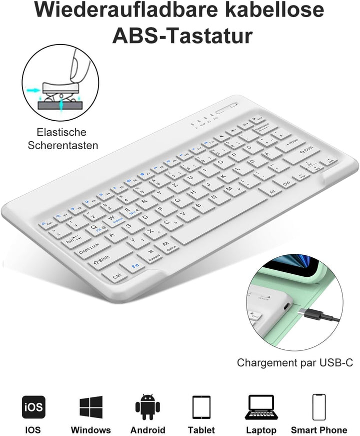 Tastatur Hülle für iPad Air 13 (M3/M2) 2025/2024, Deutsches QWERTZ, Magnetische Bluetooth Abnehmbar