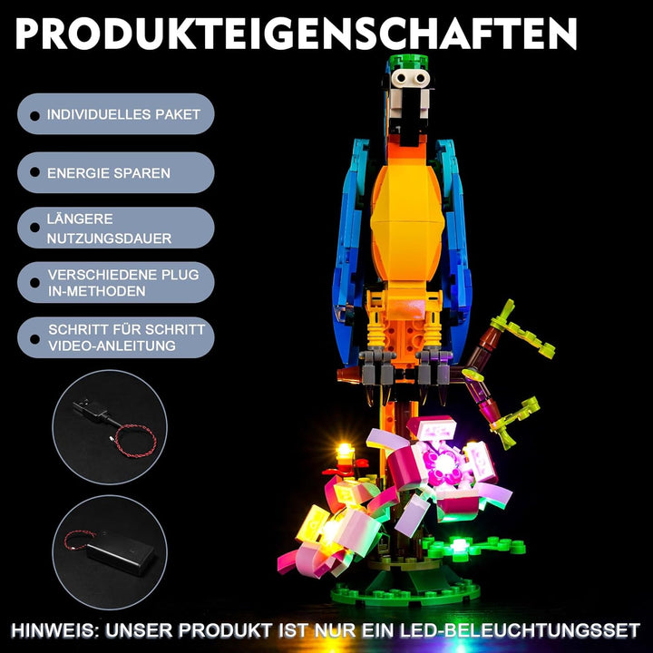 Led Licht Set Kompatibel mit Lego Exotic Parrot 31136 (Kein Modell), Dekorationsbeleuchtungsset Comp