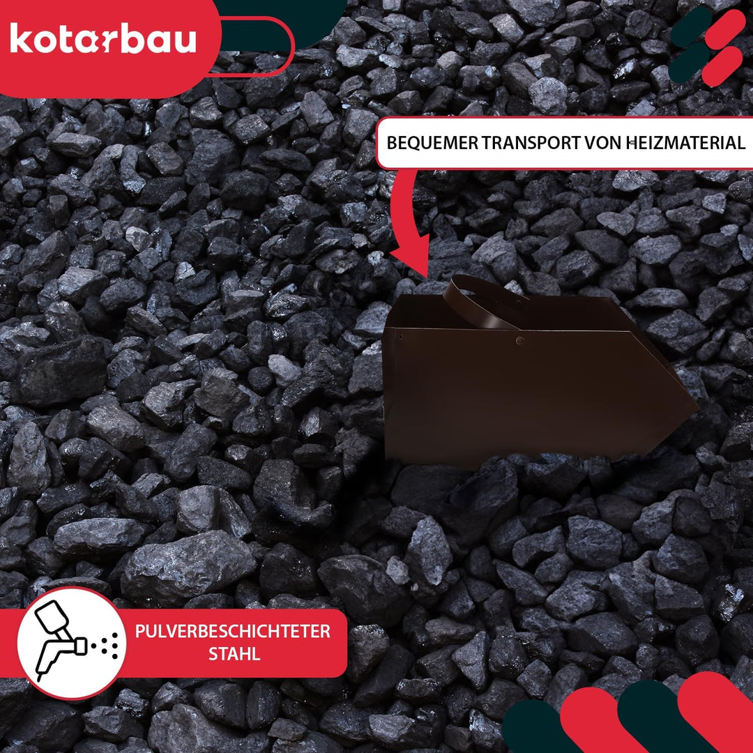 KOTARBAU Aschekasten Kohlenkasten Briketts Holz Koks Aschebehälter Kamingrill Zubehör Ascheschale Ko