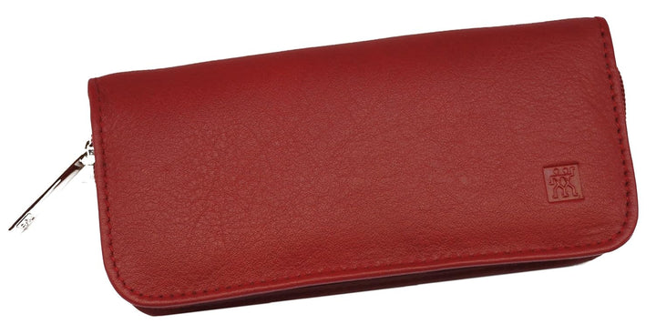Zwilling 97247-035 Manicure-Etui (5-teilig), Leder-Reissverschluss-Etui (rot), Instrumente vernickel