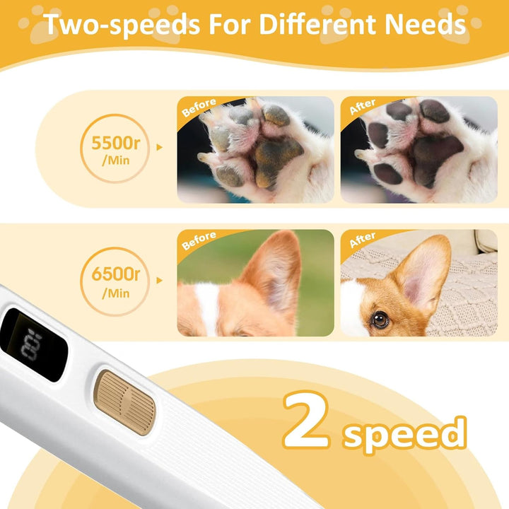 Pfotentrimmer für Hunde mit LED-Licht,USB Wiederaufladbar Hundeschermaschine Paw Trim Pro für Hunde