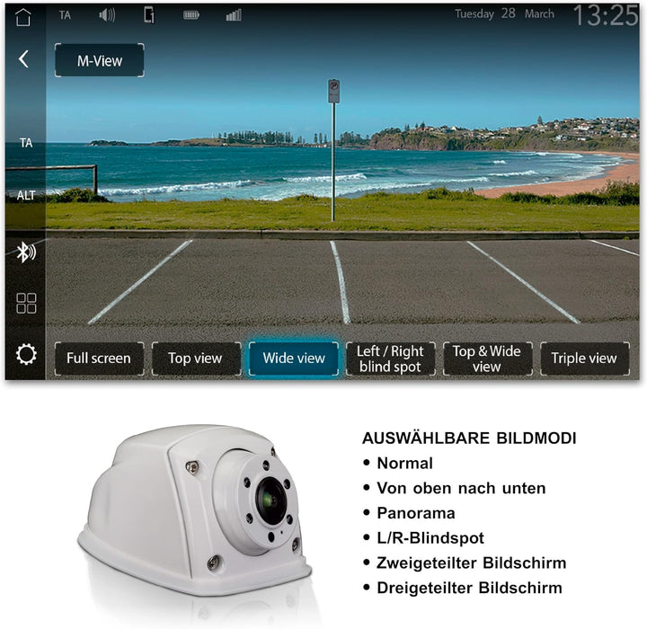 ZENEC ZE-RVSC150MV – Multiview Rückfahrkamera für Reisemobile, Caravans, Camper, speziell für Multiv