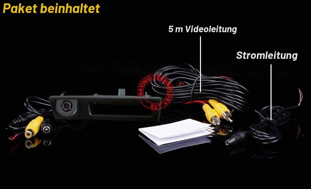 HD Auto Kofferraumgriff Rückfahrkamera Kompatibel mit BMW E82 E88/E90 E91 Touring E92 E93 M3 E60 E61