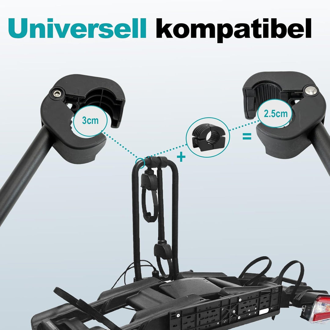Fahrradträger Set mit Ratschenriemen, Rahmenhalter Ø25+30mm für Fahrrad/Ebike,Verstellbare Ratschenr