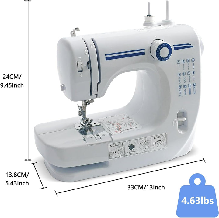 Nähmaschine für Anfänger and Kinder, 12 Stichprogrammen Kleine Nähmaschinen, Mini Sewing Machine Tra
