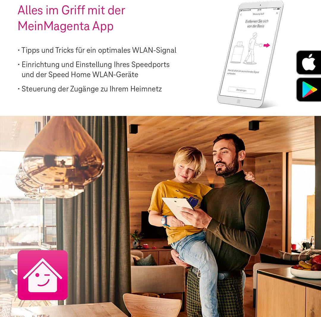 Telekom Speedport Smart 4 Router & Speed Home WLAN Repeater im Set mit Wi-Fi 6 und Mesh-Technologie