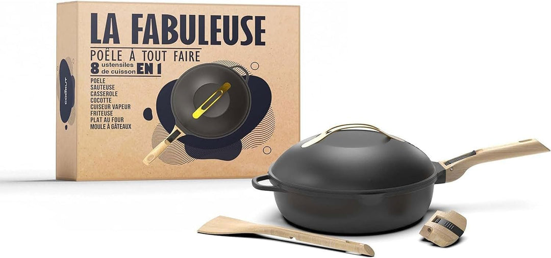 COOKUT - Die fabelhafte 8-in-1-Pfanne – "Kleines Modell 24 cm – ein einzelnes Utensil, das Pfanne, T