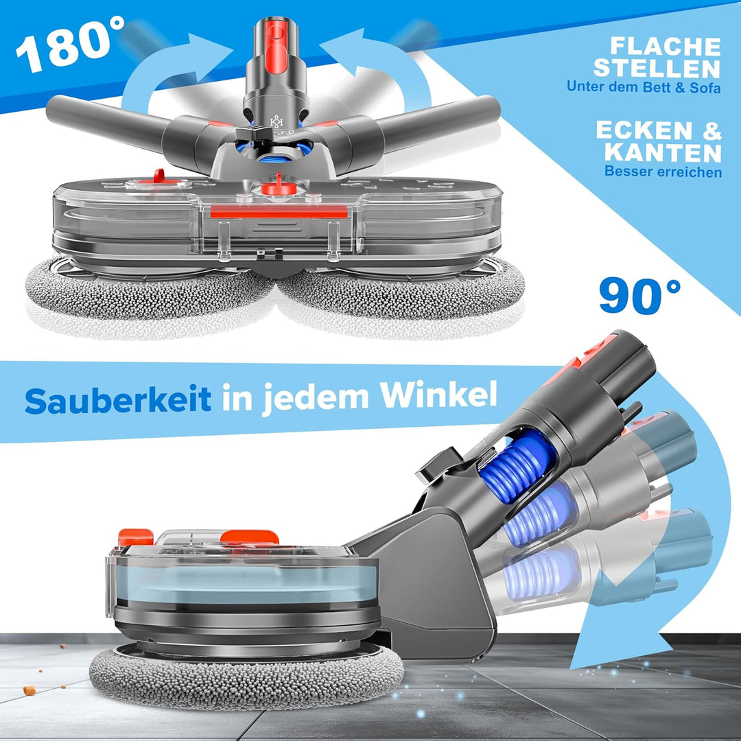KESSER® Wischaufsatz für Dyson V7/V8/V10/V11/V15 Staubsauger Zubehör Aufsätze | Wischmopp mit Wasser