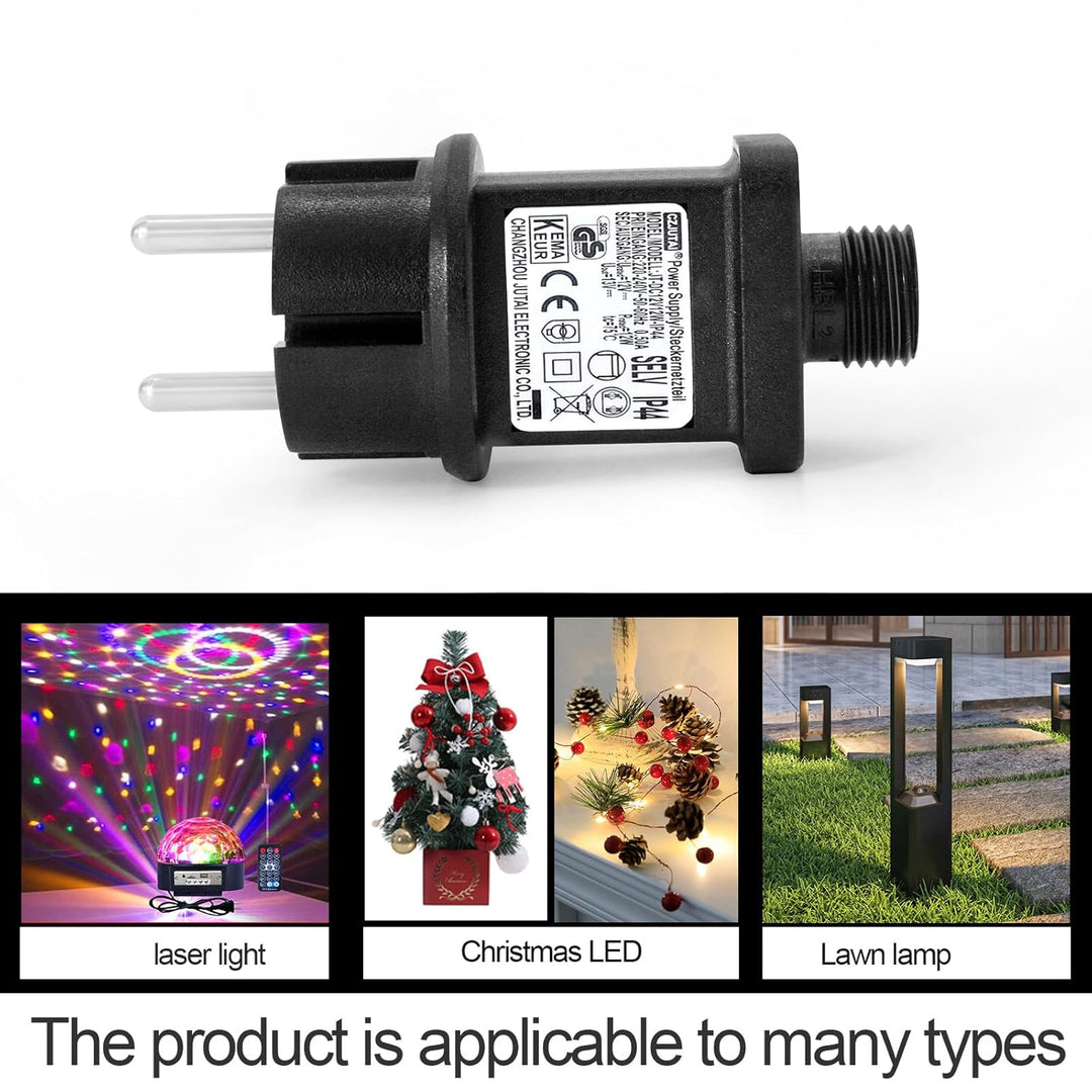 12 V 12 W LED-Transformator CZJUTAI IP44 Stromversorgung für Weihnachtsbeleuchtung mit Stecker – EU-