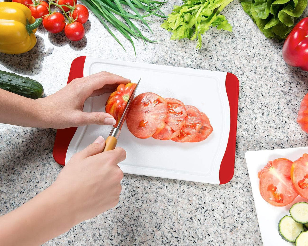 Rosenstein & Söhne Schneidebrett BPA frei: 6er-Set Schneidebretter in 6 Farben, antibakteriell, je 2