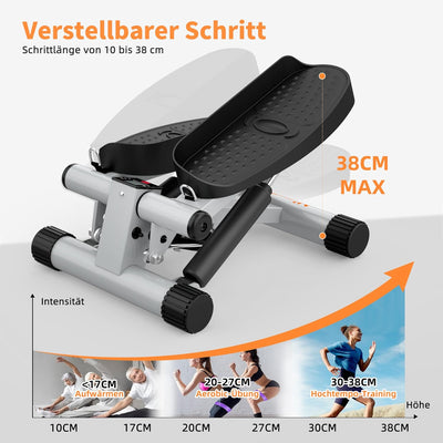 Niceday Mini Stepper für Zuhause | Up-Down Swing Stepper mit Power Ropes | Stepper Hometrainer mit L