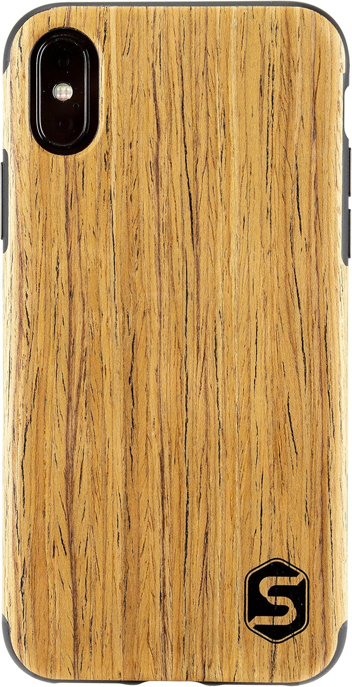SEBASTIAN STURM Handyhülle "MAXI" | Hergestellt aus echtem Holz "Teak" in einer TPU-Hülle | Kompatib