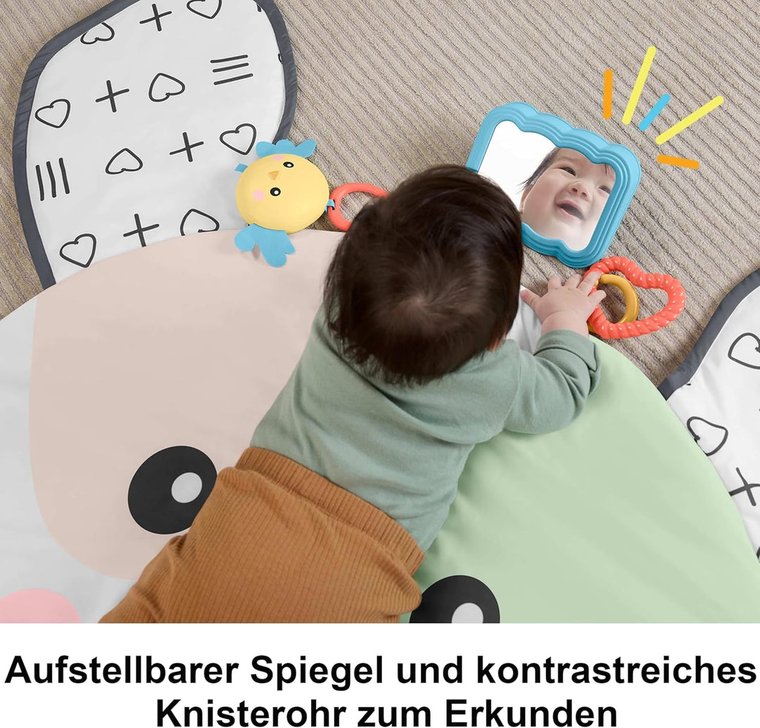 Fisher-Price Baby-Spielzeug zum Spielen in der Bauchlage, Riesen-Hündchen-Spielmatte mit Aktivitäten