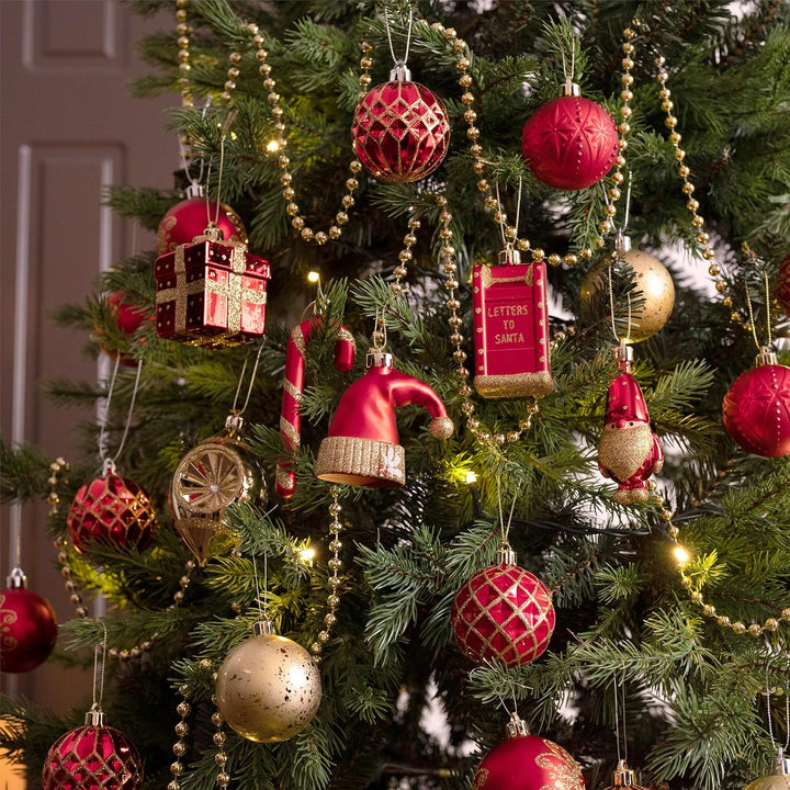 Valery Madelyn Weihnachtskugeln,100 stück Christbaumkugeln Weihnachtskugel mit Geschenkpaket, Weihna
