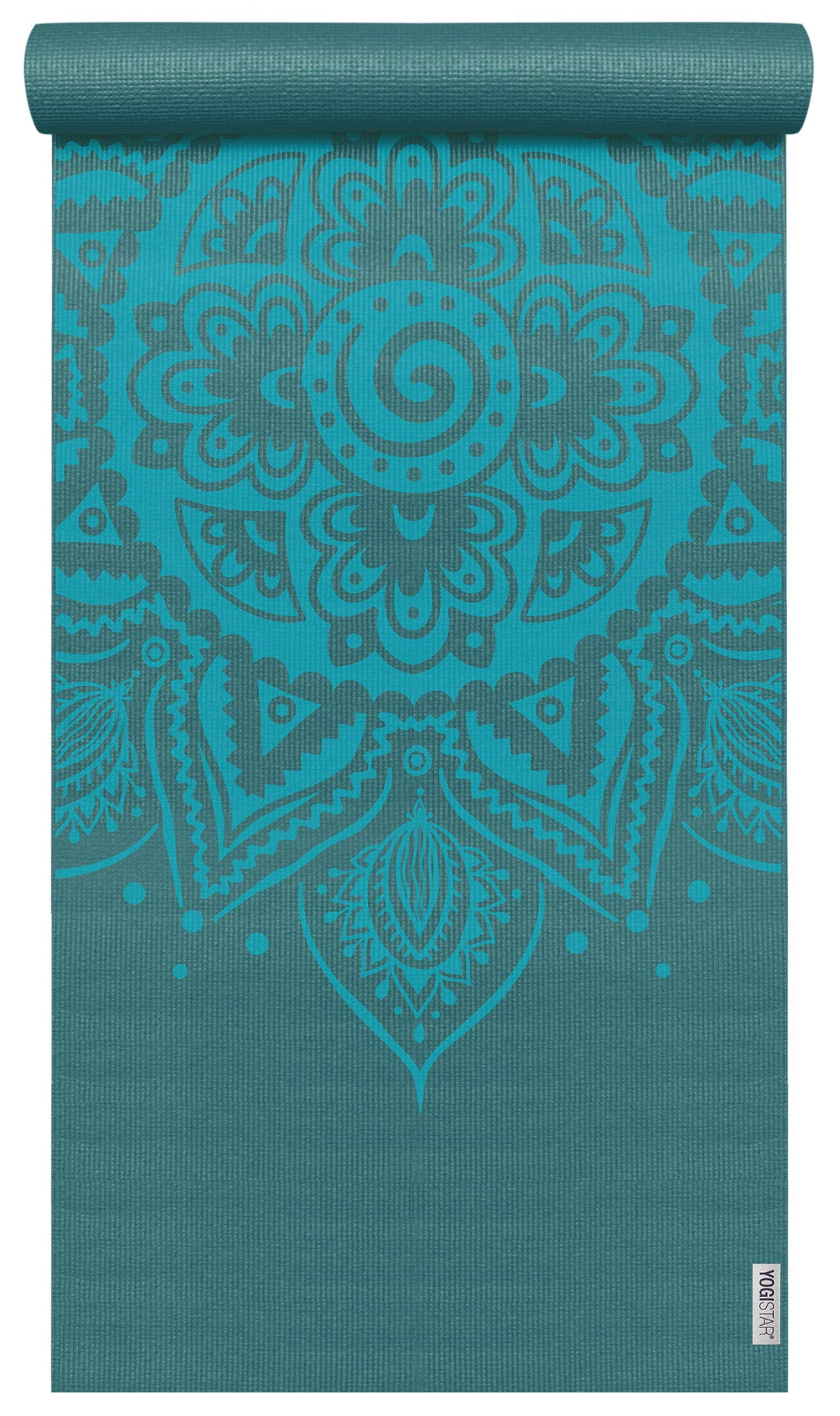 YOGISTAR Yogamatte Basic Art Collection Spiral Mandala 183 x 61 x 0.4 cm Petrol für Yoga