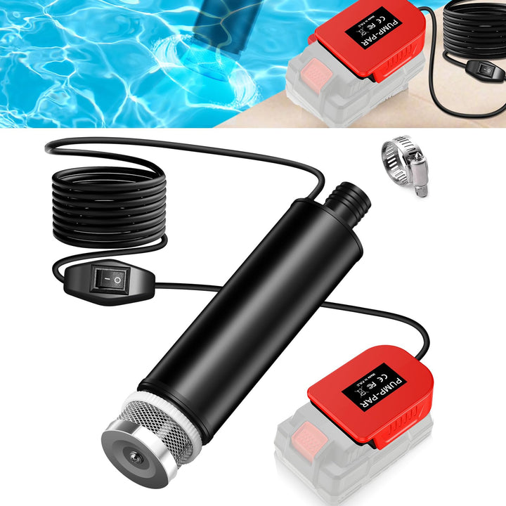 Tragbare Wasserpumpe Sumpfpumpe Kompatibel mit Parkside 20V Batterie，Leerlaufdrehzahl des Motors 450