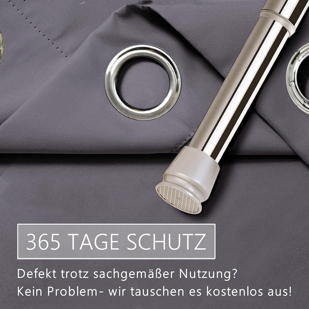tinycurtains, Türvorhang mit Teleskopstange, einfache Montage in nur 1 Minute ohne Bohren (Türvorhan