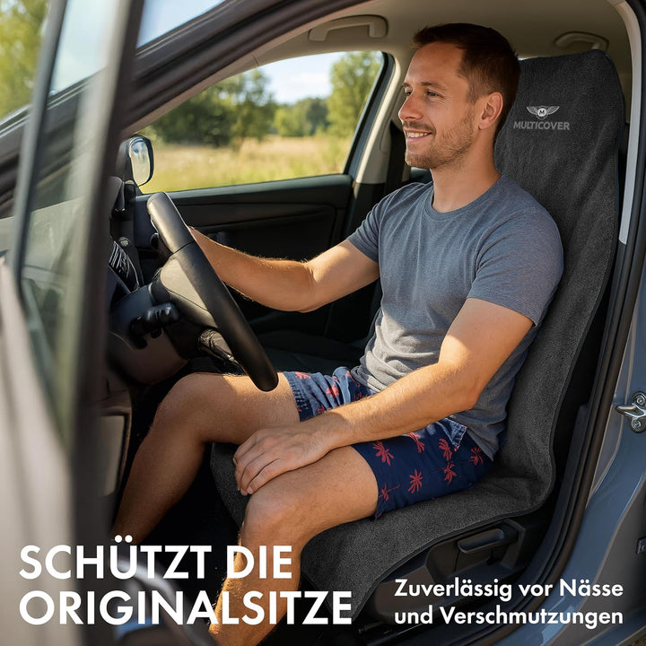Walser Sitzaufleger Multicover, universal Auto-Sitzauflage, waschbarer Autositz-Überwurf schwarz, Sc