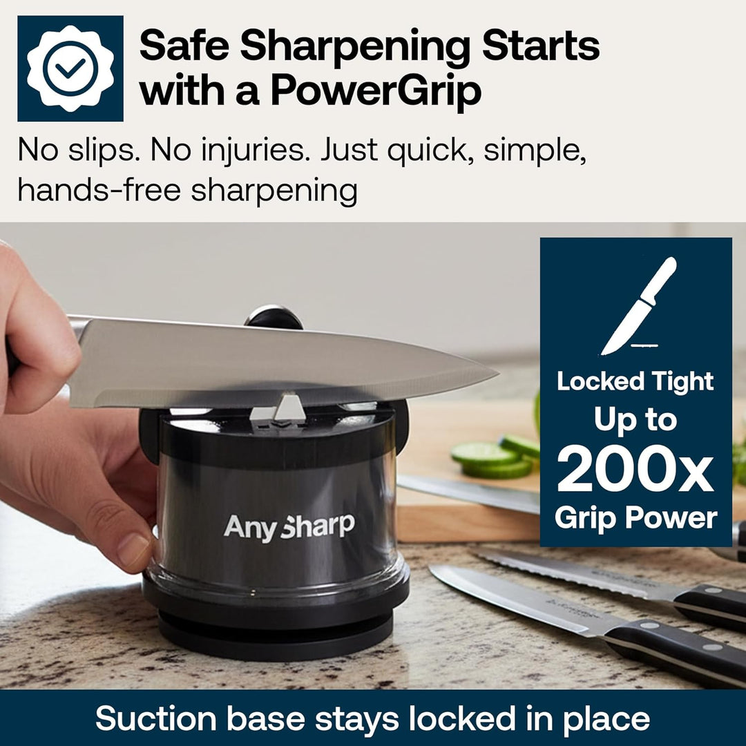 AnySharp Pro Messerschärfer (Metall) mit Saugnapf (Rot), ASKSPROMRED, Rot