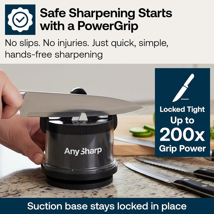 AnySharp Pro Messerschärfer (Metall) mit Saugnapf (Rot), ASKSPROMRED, Rot
