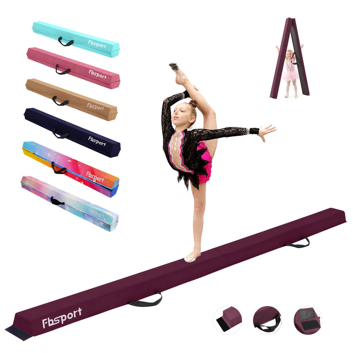 FBSPORT Schwebebalken, Faltender Schwebebalken Kinder, Gymnastik Balance Balken,Beflockungsschicht B