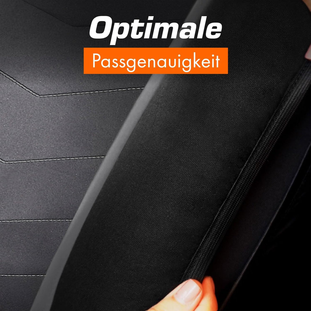 Upgrade4cars Auto-Sitzbezüge Set Universal Grau | Auto-Schonbezüge Vordersitze &amp; Rückbank | Auto-Sit