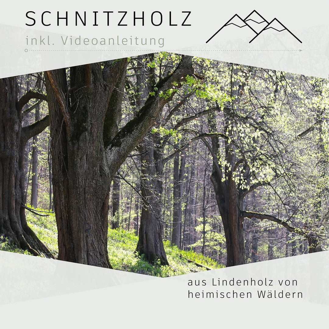 12er Pack Schnitzholz Linde aus den Alpen Schnitzanleitung – Rohlinge aus unbehandeltem Lindenholz z