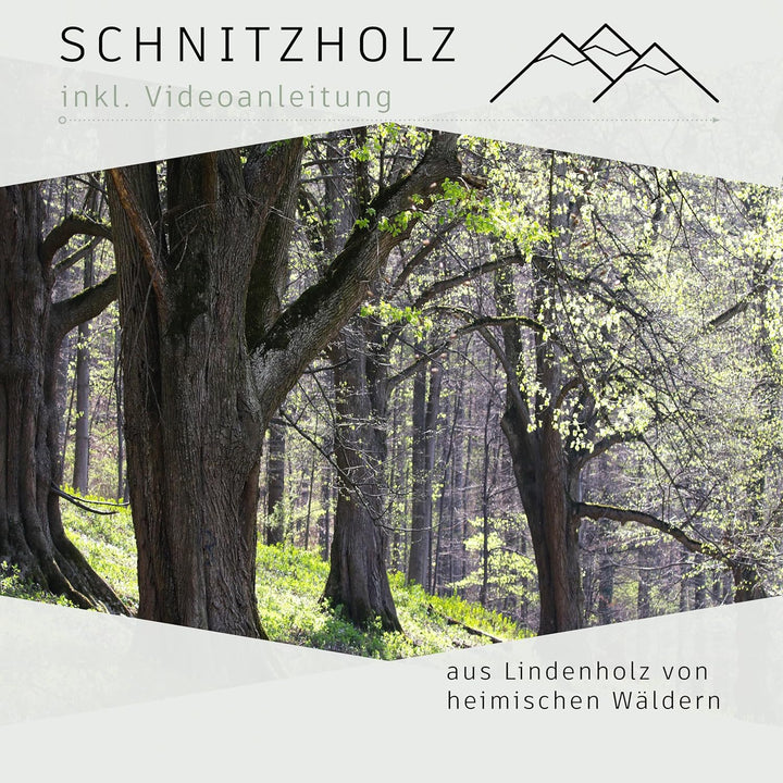 12er Pack Schnitzholz Linde aus den Alpen Schnitzanleitung – Rohlinge aus unbehandeltem Lindenholz z