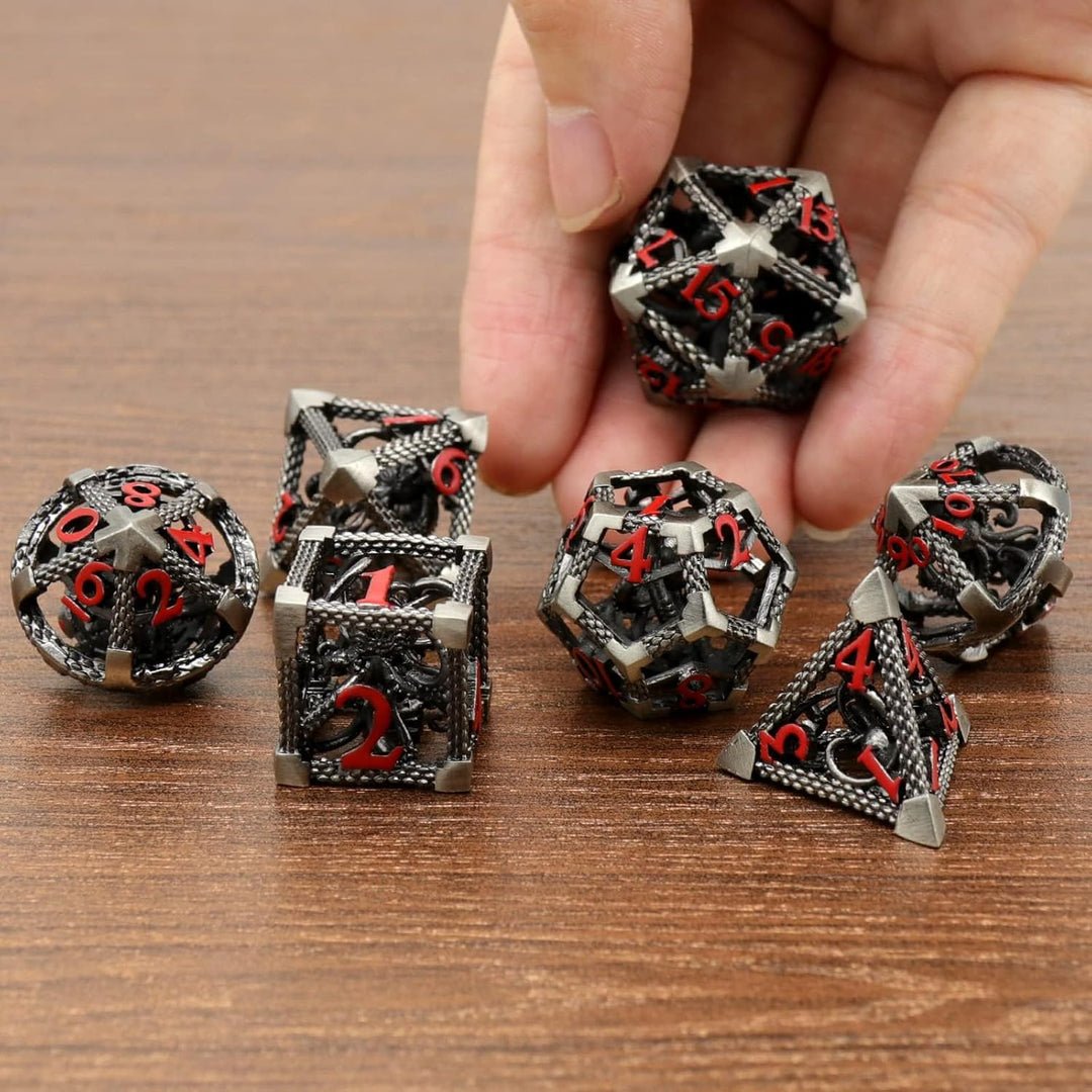 DND Würfelset Rollenspiel, Polyedrische Würfel Set D&amp;D Würfel Set Metall ZHOORQI 7 Stück Der Cthulhu