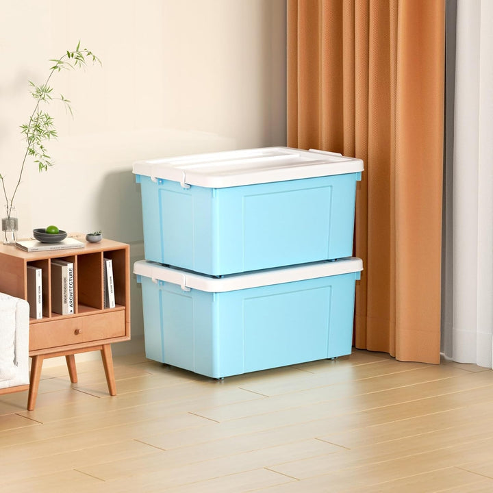 Cetomo 65 l x 4 Kunststoff-Aufbewahrungsbox, Tragetasche, Organisationsbehälter mit robustem Deckel